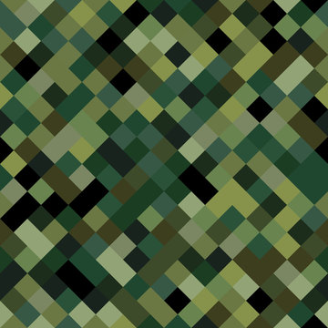 Classic seamless pattern with digital pixel camouflage. Camo print background for urban modern fashion fabric design, green army uniform swatch, game banner, abstract wallpaper
