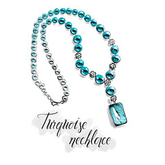 Freehand fashion illustration with a  necklace for jewelry salon or shop