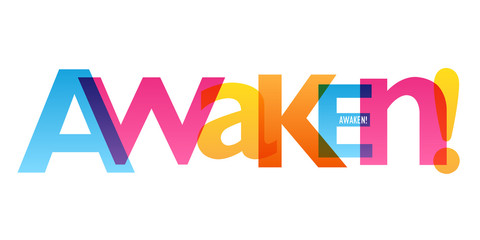 AWAKEN! colorful vector typography banner