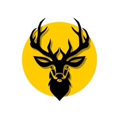 Simple image of an deer head design on white background