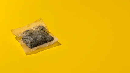 Top view of tea bag