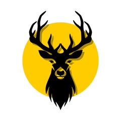 Simple image of an deer head design on white background