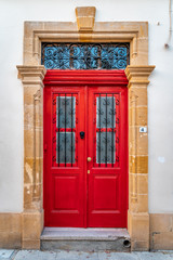 Colorful door in the old town of Nicosia, Cyprus