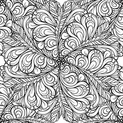 Fototapeta premium Black and white abstract seamless pattern.