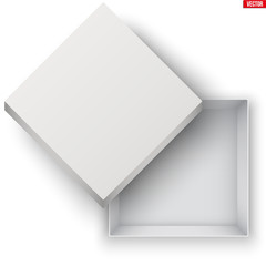 Blank of Open White Shoe Box