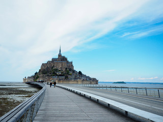 Fototapeta na wymiar Mont Saint-Michel of France. Travelers want to see it once.