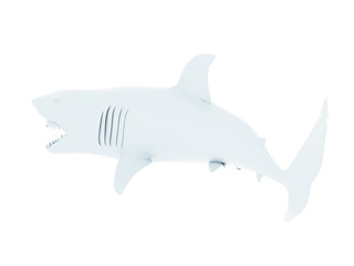 3d rendered illustration of an abstract white shark