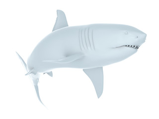 3d rendered illustration of an abstract white shark