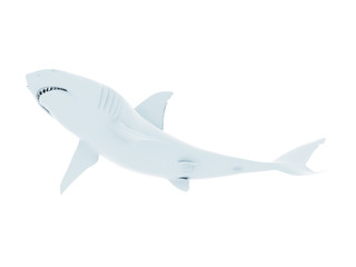 3d rendered illustration of an abstract white shark