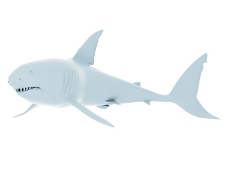 3d rendered illustration of an abstract white shark