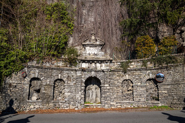 Villa Pizzo, Opposite the front gate. Lake Como, Northern Italy.