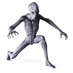 3d rendered illustration of an alien on white background