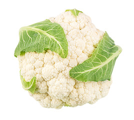 Fresh cauliflower isolated on white background with clipping path