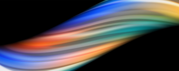 Flowing liquid colors - modern colorful flow poster. Wave liquid shapes. Art design for your design project