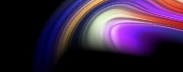 Fluid liquid color wave lines, glowing colorful light effect, abstract composition template. Geometric technology abstract pattern. Movement concept