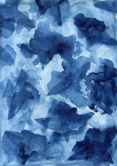 Indigo navy blue pattern abstract grunge and splash watercolor beautiful shibori tie dye paint Texture decoration on white background