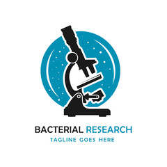 microscope and circle logo design