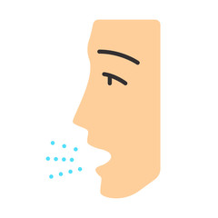 Allergy symptom flat design long shadow color icon