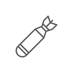 Air bomb line icon. Minimalist icon isolated on white background. Air bomb simple silhouette.
