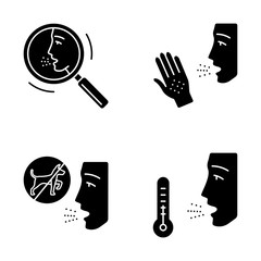 Allergies glyph icons set