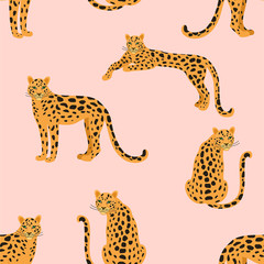 Trendy leopard pattern. Vector seamless texture.