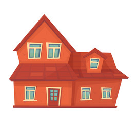 Farmer house. Farm building isolated on white.