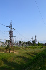 Obraz premium High voltage power supply line