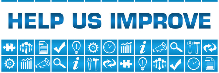 Help Us Improve Blue Box Grid Business Symbols 