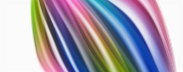 Obraz premium Modern Liquid color flow on white - colorful flow poster. Techno Wave Liquid shape in white color background. Design for your design project