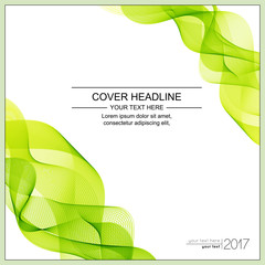 Universal Covers Design with Light Green Wave Line on White Background.