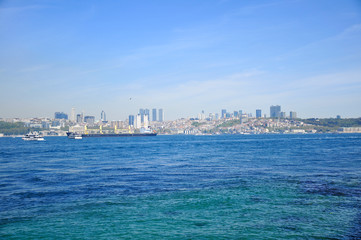 Besiktas, Istanbul viewed from the Bosphorus