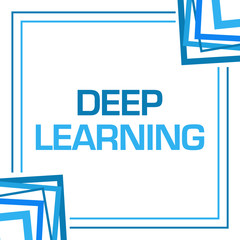 Deep Learning Blue Random Borders Square 