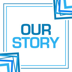 Our Story Blue Random Borders Square 