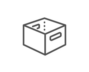 Office box line icon. Delivery parcel sign. Cargo package symbol. Quality design element. Linear style office box icon. Editable stroke. Vector