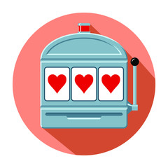 Heart slot machine icon vector illustration