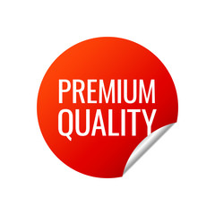 Red Vector Banner Sticker on white background, premium quality