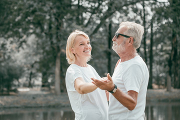 lovely older couple was dance at Park