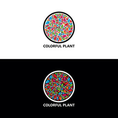 Colorful Plant Logo Template Design Vector, Emblem, Design Concept, Creative Symbol, Icon