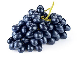 Fototapeta premium Dark blue grape. Bunch of grape isolated on white background. With clipping path. Full depth of field.