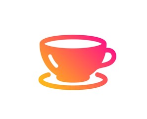 Tea cup icon. Coffee drink sign. Fresh beverage symbol. Classic flat style. Gradient espresso icon. Vector