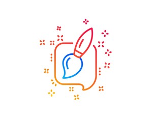 Painting brush line icon. Creativity sign. Graphic art symbol. Gradient design elements. Linear painting brush icon. Random shapes. Vector