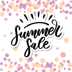 Vector word sale .Letters made of flowers and leaves Summer sale Holiday Flyer Banner Poster Summer sales