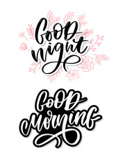 Good Night. Hand drawn typography poster. T shirt hand lettered calligraphic design. Inspirational vector typography slogan