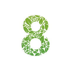 Letter 8 Plant Logo Template Design Vector, Emblem, Design Concept, Creative Symbol, Icon