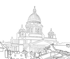 sketch of st pauls cathedral in london