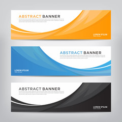 abstract wave banner template, vector illustration