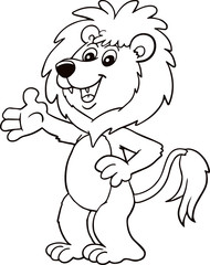 Cartoon funny lion mascot