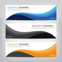 abstract wave banner template, vector illustration