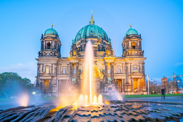 Berliner Dom in Berlin city, Germany at night on Museum Island in the Mitte borough © orpheus26