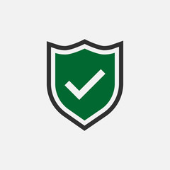 Shield with checkmark symbol for download. Vector icon.Eps 10.